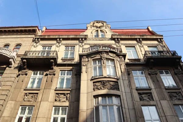 Gazdag Dekoráció Történelmi Vintage Ház Belvárosában Lviv Ukrajna — Stock Fotó