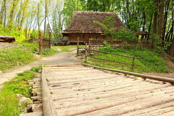 Cabana Weaver Aldeia Libokhzora Região Lviv Skansen Museu Arquitetura Folclórica — Fotografia de Stock