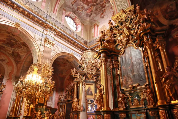 Rico Interior Del Monasterio Bernardine Lviv Ucrania —  Fotos de Stock