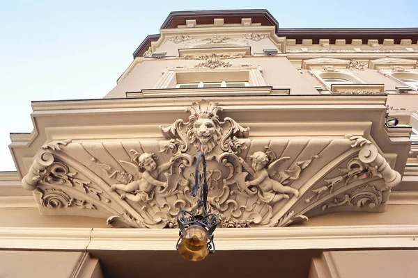 Богатое Оформление Исторического Старинного Дома Центре Львова Украина — стоковое фото