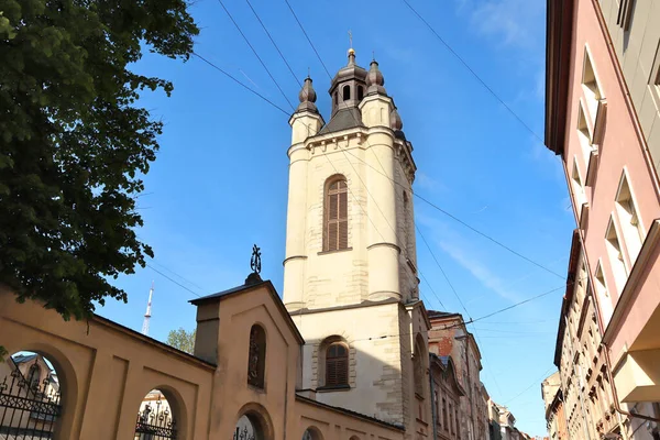 Harangtorony Örmény Katedrális Lviv Ukrajna — Stock Fotó