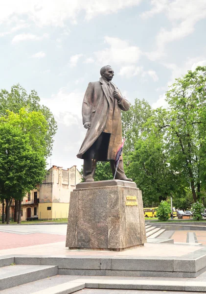 Μνημείο Στεπάν Bandera Στην Λβιβ Ουκρανία — Φωτογραφία Αρχείου