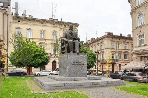 Denkmal Für Michail Gruschewski Lviv Ukraine — Stockfoto