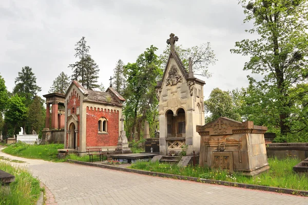 Antikke Mausoleum Krypter Gravsteiner Den Berømte Gravlunden Lviv Ukraina – stockfoto