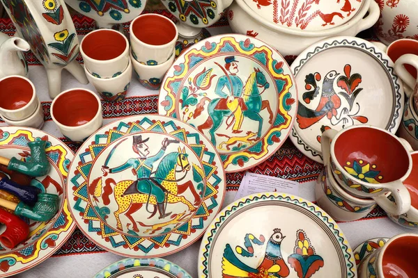 Typical Kosiv Ceramics Ukraine Стокове Зображення
