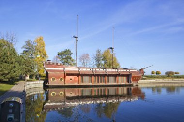 Galleon ship-restaurant in Mezhyhirya - former residence of ex-president Yanukovich in Mezhyhirya, Ukraine