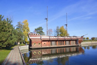  Galleon ship-restaurant in Mezhyhirya - former residence of ex-president Yanukovich in Mezhyhirya, Ukraine