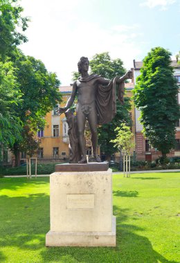  Macaristan, Budapeşte 'deki Müze Bahçesinde Leochares' in Apollo heykeli