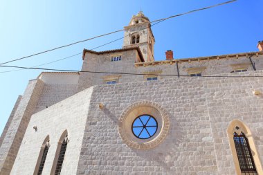  Hırvatistan 'ın Dubrovnik kentindeki Dominik manastırının çan kulesi