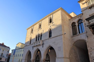  Narodnaya Meydanı 'ndaki Old Town Hall, Split, Crotia