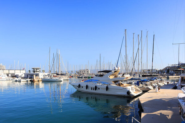 Marina in sunny day in Split, Croatia
