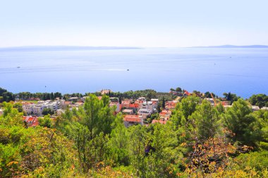  Hırvatistan 'ın Split kentindeki Forest Park Marjan' dan Panorama