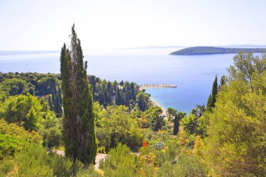  Hırvatistan 'ın Split kentindeki Forest Park Marjan' dan Panorama