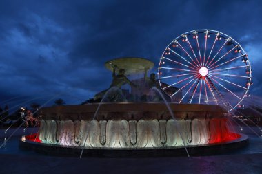 Malta Valletta 'da ünlü Triton Çeşmesi