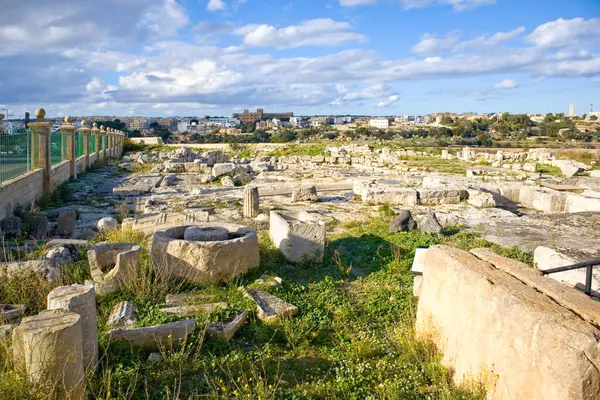 Руины Римской Виллы Рабате Мальта Стоковое Фото