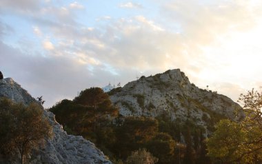 Şapel Saint George üzerinde Mount Lycabet Atina, Yunanistan