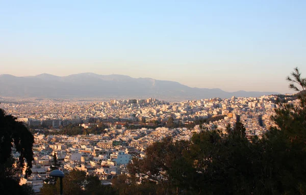 Yunanistan 'ın batımında Likabet Dağı' ndan Atina Panoraması