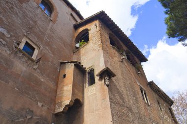 Roma, İtalya 'nın Trastevere ilçesindeki tipik binalar