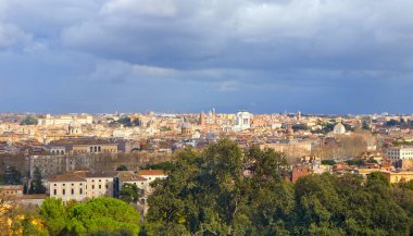 Roma, İtalya 'nın Trastevere bölgesinden Roma panoraması