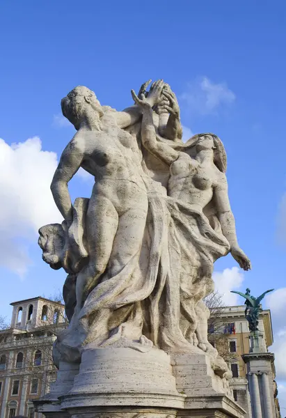 stock image  Sculpture of Victor Emanuel II Bridge in Rome, Italy