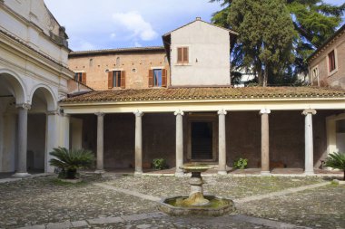 Patio of Basilica of San Clemente in Rome, Italy clipart