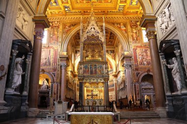 Interior of Basilica of San Giovanni in Laterano in Rome clipart