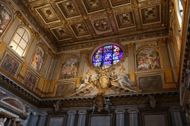 Roma, İtalya 'daki Santa Maria Maggiore Papalık Bazilikası' nın içinde.