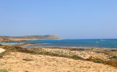 Kıbrıs 'ta Cape Greco yakınlarındaki kıyı şeridi manzarası