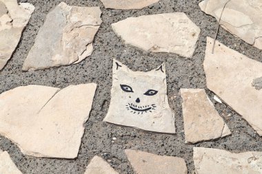 Kıbrıs yolunda bir kedinin portresi çizildi