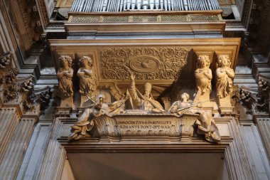 Interior of Church Sant'Agnese in Agone at Piazza Navona in Rome, Italy clipart