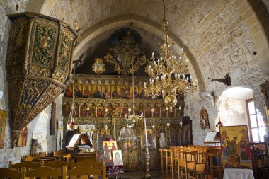Kıbrıs Rum Kesimi 'nin Larnaka kentindeki Agios Ioannis Theologos Kilisesi' nin İçi