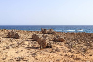  Kıbrıs Rum Kesimi 'nin Ayia Napa kentindeki kıyı şeridi manzarası