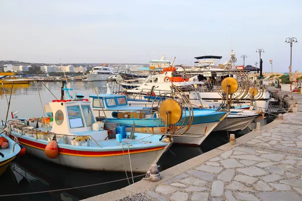 stock image Fishing boats in port in Ayia Napa, Cyprus