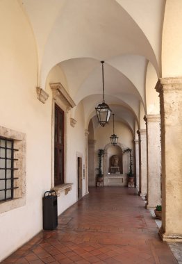 Tivoli, İtalya 'da Villa d' Este verandası.