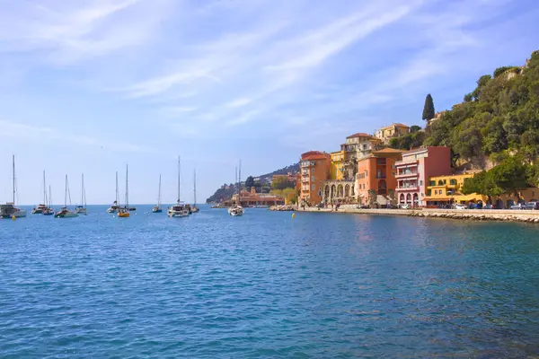 Fransa 'da Villefranche Sur Mer köyünün Panoraması