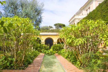 Park of Villa Ephrussi de Rothschild at Saint-Jean-Cap-Ferrat, France clipart