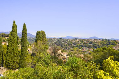 Fransa 'nın Cagnes-sur-Mer kentindeki gözlem masasından Panorama
