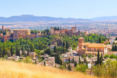 Granada, İspanya 'daki Alhambra manzarası