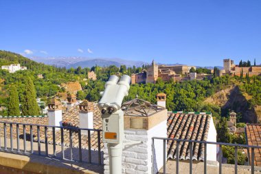 İspanya, Granada 'daki Büyük Cami' ye yakın bir yerden Panorama
