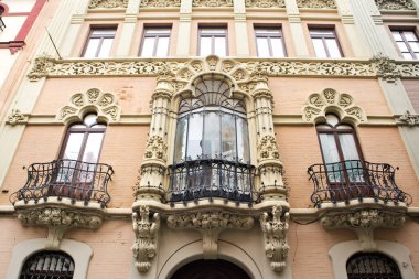 İspanya, Seville 'deki Modernist Ev Almirante' nin Manzarası