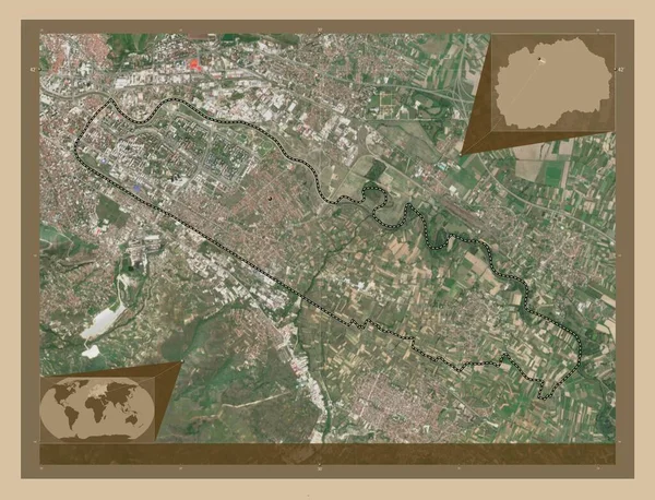 Aerodrom Municipio Macedonia Mapa Satelital Baja Resolución Mapas Ubicación Auxiliares —  Fotos de Stock