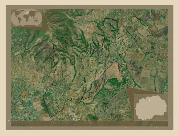 Aracinovo Gmina Macedonii Mapa Satelity Wysokiej Rozdzielczości Pomocnicze Mapy Położenia — Zdjęcie stockowe