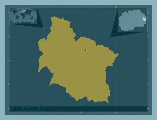 Berovo Municipality Macedonia 固体的颜色形状 角辅助位置图 — 图库照片