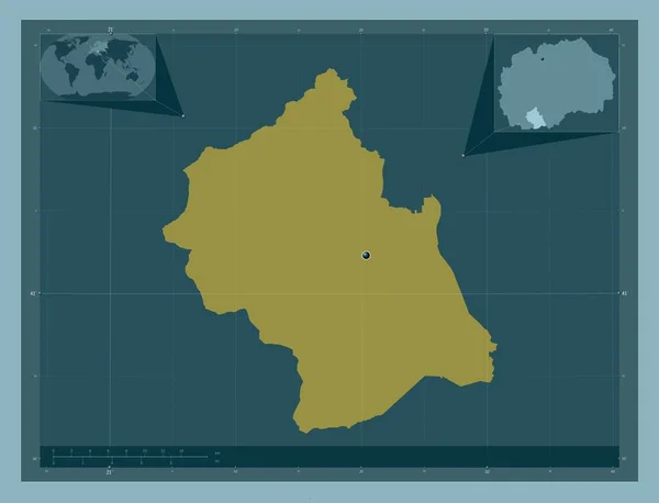 Bitola Gmina Macedonii Solidny Kształt Koloru Pomocnicze Mapy Położenia Narożnika — Zdjęcie stockowe