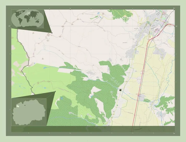 Боґовіньє Муніципалітет Македонії Відкрита Карта Вулиць Кутові Допоміжні Карти Місцезнаходження — стокове фото