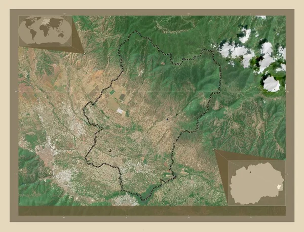 Μποσίλοβο Δήμος Μακεδονίας Υψηλής Ανάλυσης Δορυφορικός Χάρτης Τοποθεσίες Μεγάλων Πόλεων — Φωτογραφία Αρχείου