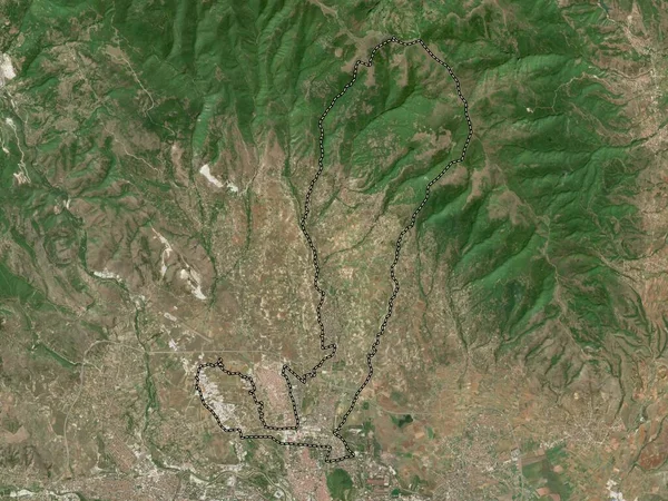 Butel Municipio Macedonia Mapa Satelital Baja Resolución — Foto de Stock
