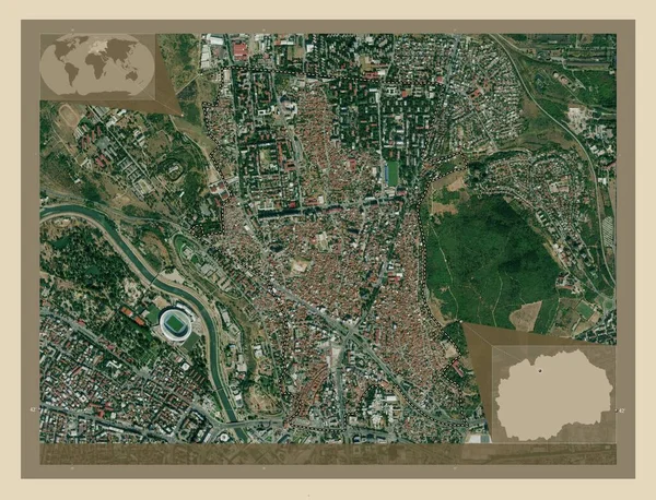 Cair Муниципалитет Македонии Спутниковая Карта Высокого Разрешения Места Расположения Крупных — стоковое фото