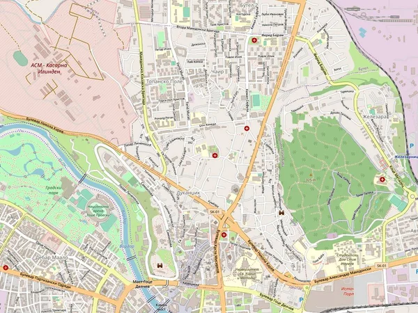 Cair Município Macedónia Abrir Mapa Ruas — Fotografia de Stock