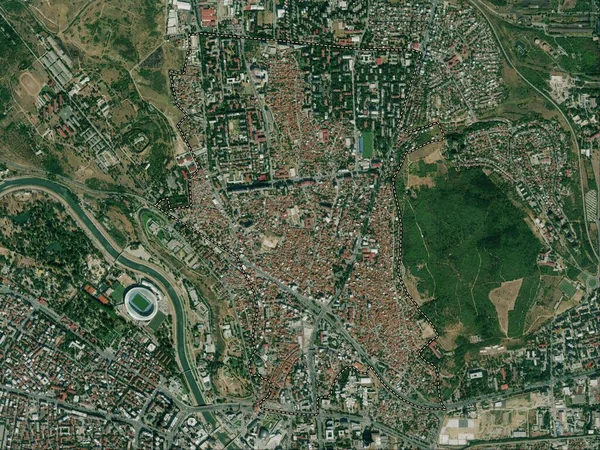 Cair Makedoniens Kommun Högupplöst Satellitkarta — Stockfoto